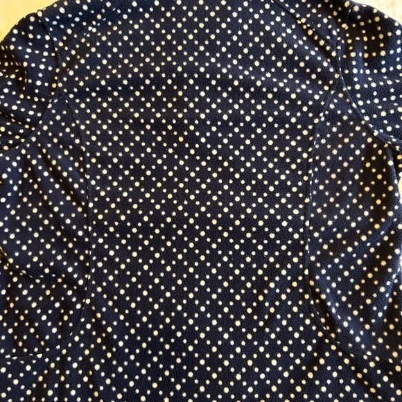 Lands End Navy Blue Patterned Polka Dot Quarter Zip - Picture 4 of 4
